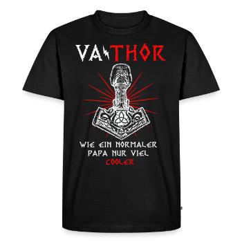 Vathor wie ein normaler Papa nur viel cooler - Männer Premium Bio T-Shirt - Schwarz - Vorne - Nico (187cm)
