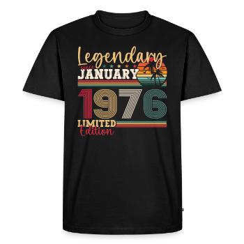 47e anniversaire né en 1976 janvier cadeau homme - T-shirt Premium bio Homme - noir - Devant - Nico (187cm)