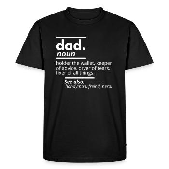 papa porte-portefeuille gardien de conseils - T-shirt Premium bio Homme - noir - Devant - Nico (187cm)