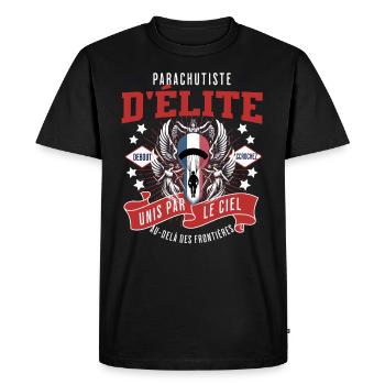 Elite Skydiver T-Shirt - Men's Premium Organic T-Shirt - black - Front - Nico (187cm)