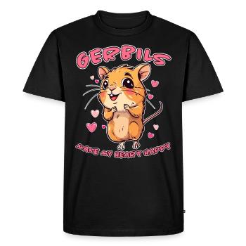 Gerbille disant rat de course drôle gerbille cadeau - T-shirt Premium bio Homme - noir - Devant - Nico (187cm)