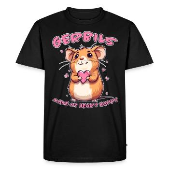 Gerbille disant rat de course drôle gerbille cadeau - T-shirt Premium bio Homme - noir - Devant - Nico (187cm)