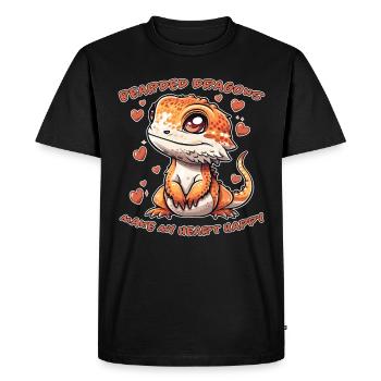 Dragon barbu disant Fun Drôle Dragon barbu cadeau - T-shirt Premium bio Homme - noir - Devant - Nico (187cm)
