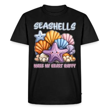 Seashells Beach Shells Shell Collector Gift - Men's Premium Organic T-Shirt - black - Front - Nico (187cm)