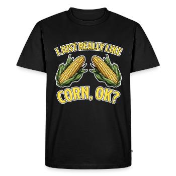 Maïs en épi disant maïs drôle maïs en épi cadeau - T-shirt Premium bio Homme - noir - Devant - Nico (187cm)