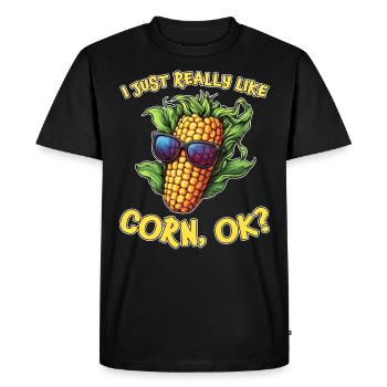 Maïs en épi disant maïs drôle maïs en épi cadeau - T-shirt Premium bio Homme - noir - Devant - Nico (187cm)