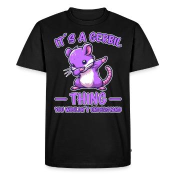 Dabbing Gerbil Saying Racing Rat Gerbil Gift - Men's Premium Organic T-Shirt - black - Front - Nico (187cm)