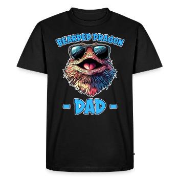 Dragon barbu disant papa drôle dragon barbu cadeau - T-shirt Premium bio Homme - noir - Devant - Nico (187cm)