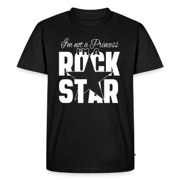 Je ne suis pas une princesse, je suis une rock star - T-shirt Premium bio Homme - noir - Devant - Nico (187cm)