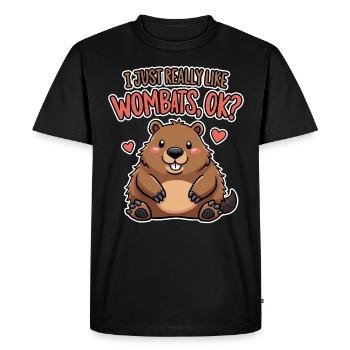 Wombat Disant Australie Drôle Wombats Cadeau - T-shirt Premium bio Homme - noir - Devant - Nico (187cm)
