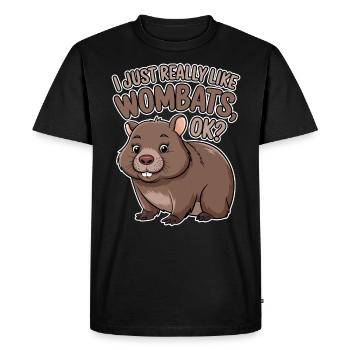 Wombat Disant Australie Drôle Wombats Cadeau - T-shirt Premium bio Homme - noir - Devant - Nico (187cm)