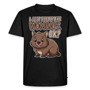 Wombat Disant Australie Drôle Wombats Cadeau - T-shirt Premium bio Homme - noir - Devant - Nico (187cm)