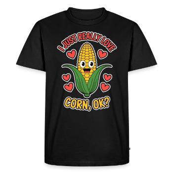 Maïs en épi disant maïs drôle maïs en épi cadeau - T-shirt Premium bio Homme - noir - Devant - Nico (187cm)