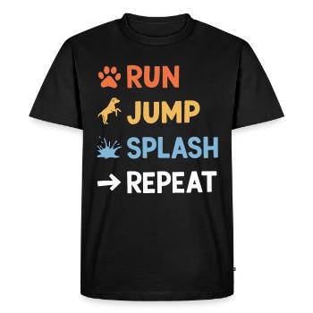 Dock Diving Saying Dog Diving Dock Diving Gift - Men's Premium Organic T-Shirt - black - Front - Nico (187cm)
