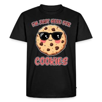 Cookies Saying Chocolate Cookies Funny Cookie Gift - Men's Premium Organic T-Shirt - black - Front - Nico (187cm)
