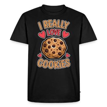 Cookies Saying Chocolate Cookies Funny Cookie Gift - Men's Premium Organic T-Shirt - black - Front - Nico (187cm)