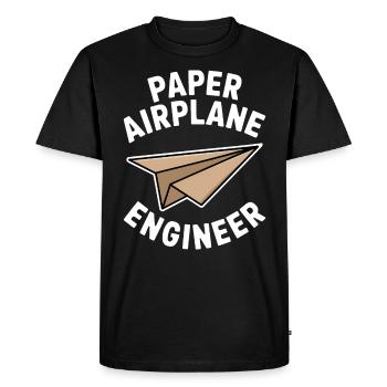 Avion en papier disant blague Avion en papier cadeau - T-shirt Premium bio Homme - noir - Devant - Nico (187cm)