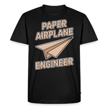 Avion en papier disant blague Avion en papier cadeau - T-shirt Premium bio Homme - noir - Devant - Nico (187cm)