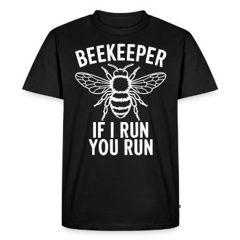 Beekeeper Saying Beekeeping Bee Funny Beekeeper Gift - Men's Premium Organic T-Shirt - black - Front - Nico (187cm)