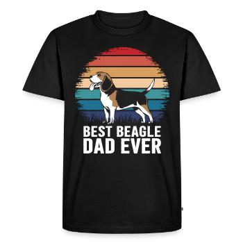 Beagle Papa Chien Père Drôle Beagle Cadeau - T-shirt Premium bio Homme - noir - Devant - Nico (187cm)