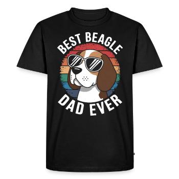 Beagle Papa Chien Père Drôle Beagle Cadeau - T-shirt Premium bio Homme - noir - Devant - Nico (187cm)