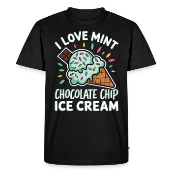 Crème glacée au chocolat et à la menthe disant cadeau de crème glacée à la menthe drôle - T-shirt Premium bio Homme - noir - Devant - Nico (187cm)