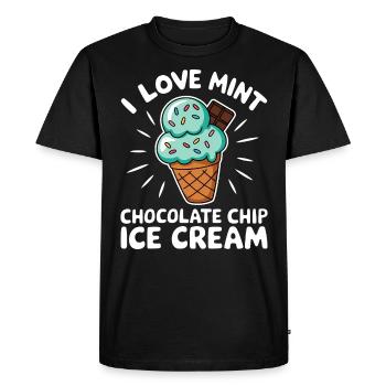 Crème glacée au chocolat et à la menthe disant cadeau de crème glacée à la menthe drôle - T-shirt Premium bio Homme - noir - Devant - Nico (187cm)