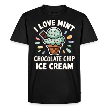 Crème glacée au chocolat et à la menthe disant cadeau de crème glacée à la menthe drôle - T-shirt Premium bio Homme - noir - Devant - Nico (187cm)