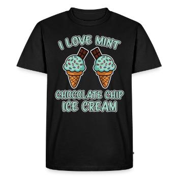 Crème glacée au chocolat et à la menthe disant cadeau de crème glacée à la menthe drôle - T-shirt Premium bio Homme - noir - Devant - Nico (187cm)