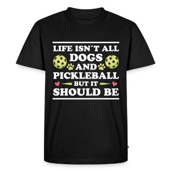 Pickleball Dire Chien Drôle Pickleball Cadeau - T-shirt Premium bio Homme - noir - Devant - Nico (187cm)