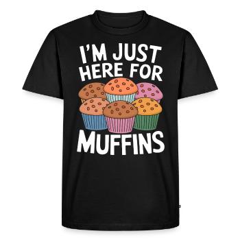 Muffin Saying Muffins Funny Muffins Gift - Men's Premium Organic T-Shirt - black - Front - Nico (187cm)