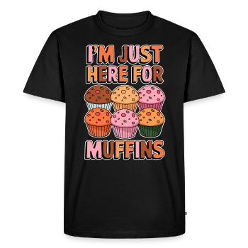Muffin Saying Muffins Funny Muffins Gift - Men's Premium Organic T-Shirt - black - Front - Nico (187cm)