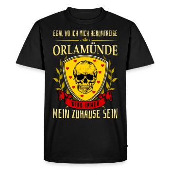 Cool Orlamünder Skull - Men's Premium Organic T-Shirt - black - Front - Nico (187cm)