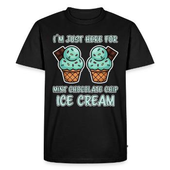 Crème glacée au chocolat et à la menthe disant cadeau de crème glacée à la menthe drôle - T-shirt Premium bio Homme - noir - Devant - Nico (187cm)