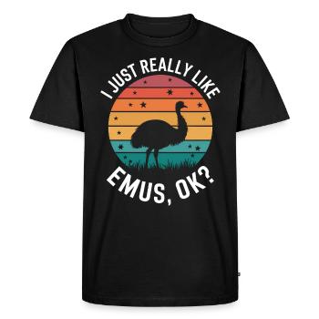 Emu Dire Australie Emus Drôle Cadeau D’émeu - T-shirt Premium bio Homme - noir - Devant - Nico (187cm)