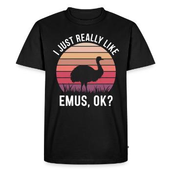 Emu Dire Australie Emus Drôle Cadeau D’émeu - T-shirt Premium bio Homme - noir - Devant - Nico (187cm)
