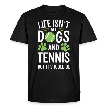 Tennis Dire Chiens Drôle Tennis Cadeau - T-shirt Premium bio Homme - noir - Devant - Nico (187cm)
