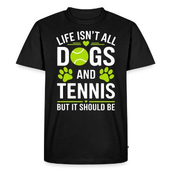 Tennis Dire Chiens Drôle Tennis Cadeau - T-shirt Premium bio Homme - noir - Devant - Nico (187cm)