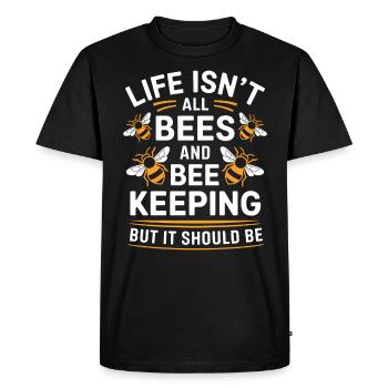 Beekeeper Saying Beekeeping Bee Funny Beekeeper Gift - Men's Premium Organic T-Shirt - black - Front - Nico (187cm)