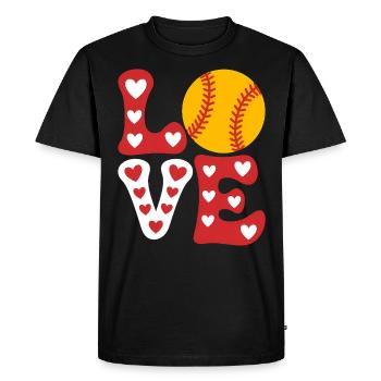 Softball Joueur de Softball Cadeau de Softball Mignon - T-shirt Premium bio Homme - noir - Devant - Nico (187cm)