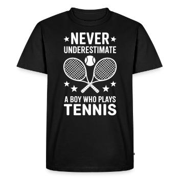 Tennis Dire Garçons Drôle Tennis Cadeau - T-shirt Premium bio Homme - noir - Devant - Nico (187cm)
