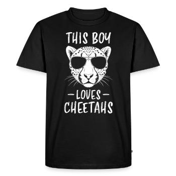 Cheetah Saying Africa Funny Cheetah Gift - Men's Premium Organic T-Shirt - black - Front - Nico (187cm)