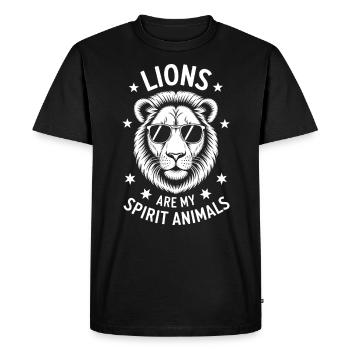 Lion Disant Afrique Lion Drôle Lion Cadeau - T-shirt Premium bio Homme - noir - Devant - Nico (187cm)