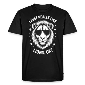 Lion Disant Afrique Lion Drôle Lion Cadeau - T-shirt Premium bio Homme - noir - Devant - Nico (187cm)