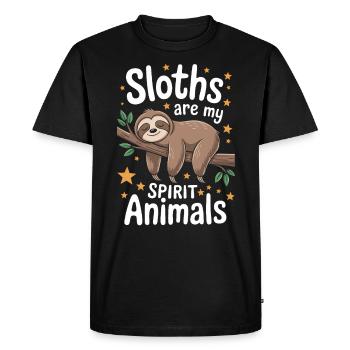 Sloth Saying, Sloths, Funny, Sloth Gift - Men's Premium Organic T-Shirt - black - Front - Nico (187cm)