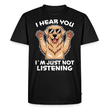 Golden Retriever disant Golden Retriever Cadeau - T-shirt Premium bio Homme - noir - Devant - Nico (187cm)