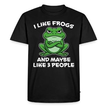 Frog Saying Toad Funny Frogs Gift - Men's Premium Organic T-Shirt - black - Front - Nico (187cm)