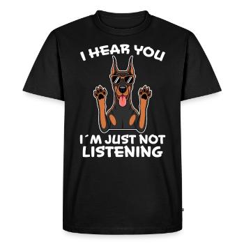 Doberman Disant Chiens Drôle Doberman Cadeau - T-shirt Premium bio Homme - noir - Devant - Nico (187cm)