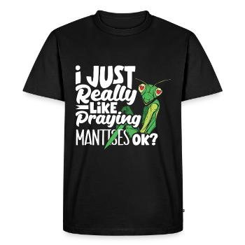 Insect Bug Collector I Just Really Like Praying - Men's Premium Organic T-Shirt - black - Front - Nico (187cm)