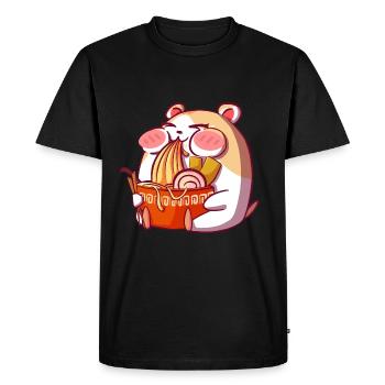 Kawaii Hamster Ramen Bowl Japon Fans Anime Otaku - T-shirt Premium bio Homme - noir - Devant - Nico (187cm)